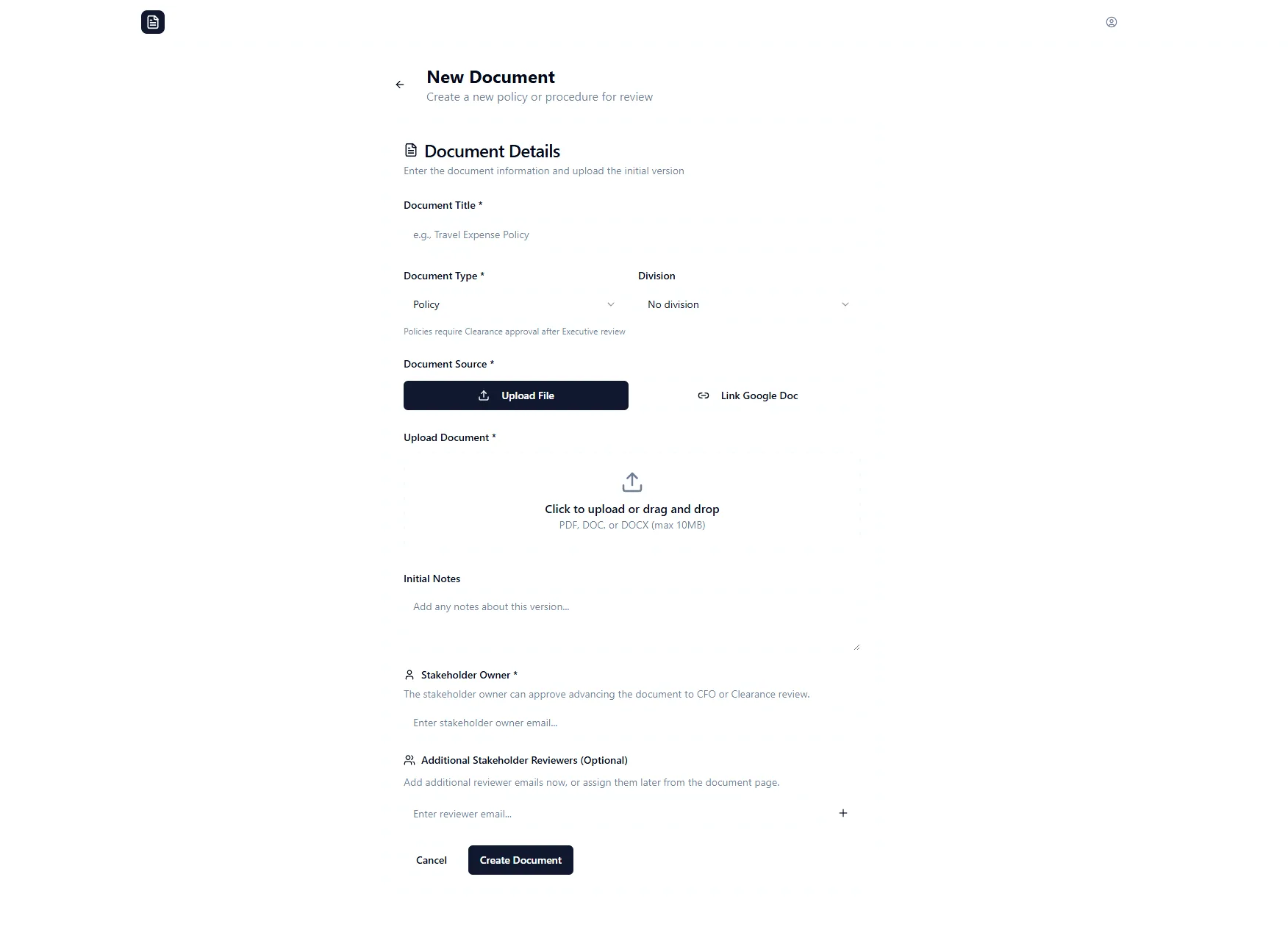 docISU new document form